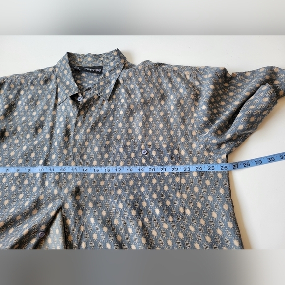 Vntg Colore Italia Printed Silk Men's Shirt XL - Picture 6 of 7